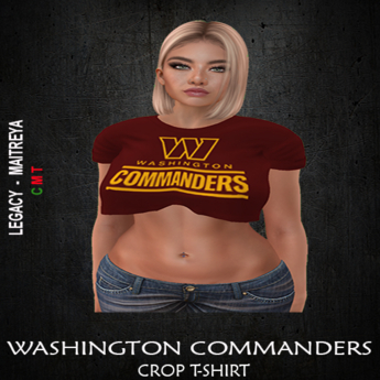 Second Life Marketplace - WASHINGTON COMMANDERS Crop T-shirt